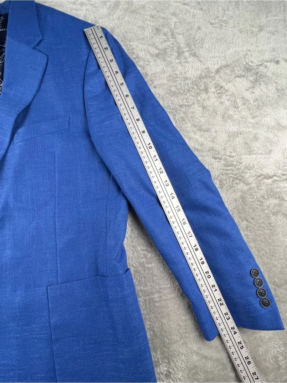 Nautica Jensen Blazer Mens 46R Navy Blue Unstructured Linen Blend Summer NC652